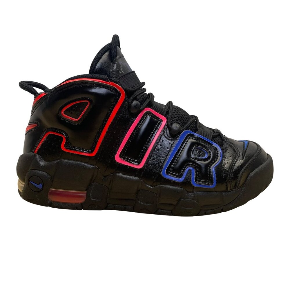 Nike Youth Black Multicolor Air More Uptempo Basketball Sneakers Size 5Y